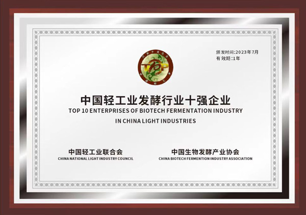 中国轻工业发酵行业十强企业